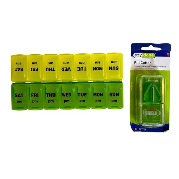 Pill Organizer with Pill Cutter - Picture 1 of 2